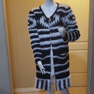 Pinklicious long jacket, black and white